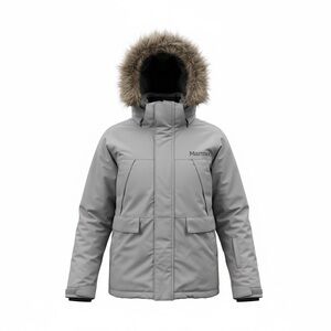 Marmot Light Gray Jacket with Fur Hood